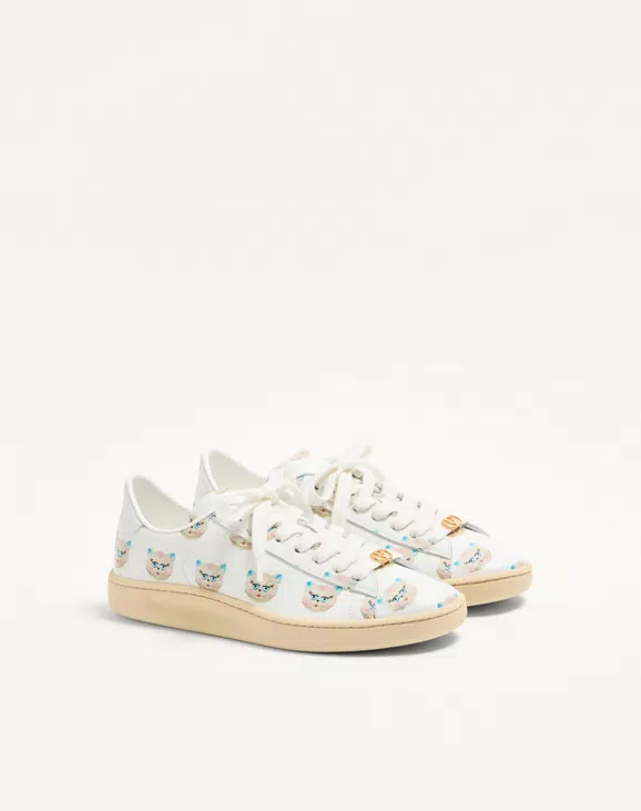 Valentino Royco Sneaker In Nappa Calfskin With Le Chat De La Maison Motif - Image 7